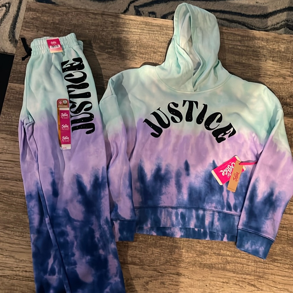 Justice girls two piece jogging suit Large L 12/14